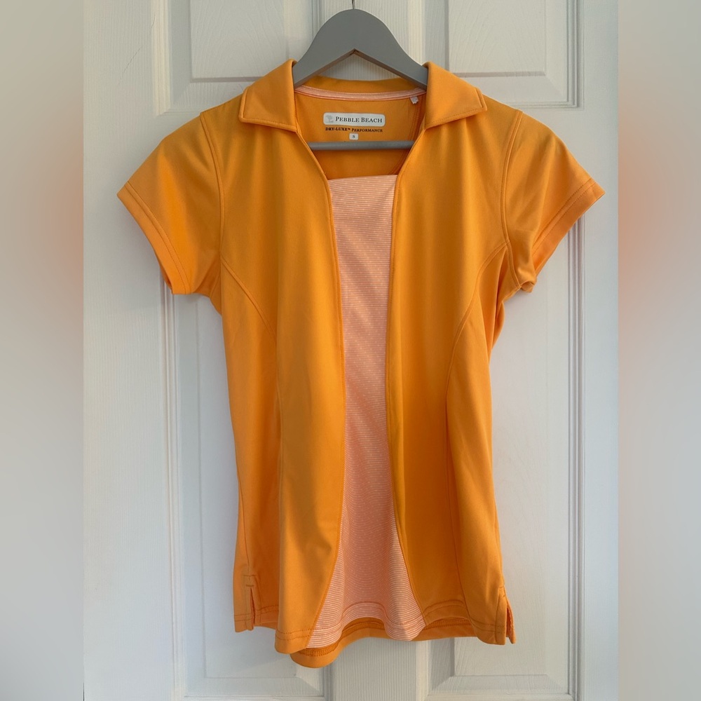 Pebble Beach Dry-Luxe Performance Orange Athletic Top – Size S